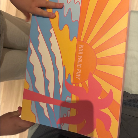 Pink Palm puff hoodie medium - Picture 6 of 7